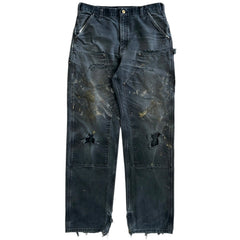 Vintage Carhartt Double Knee Thrashed Faded Black Work Pants