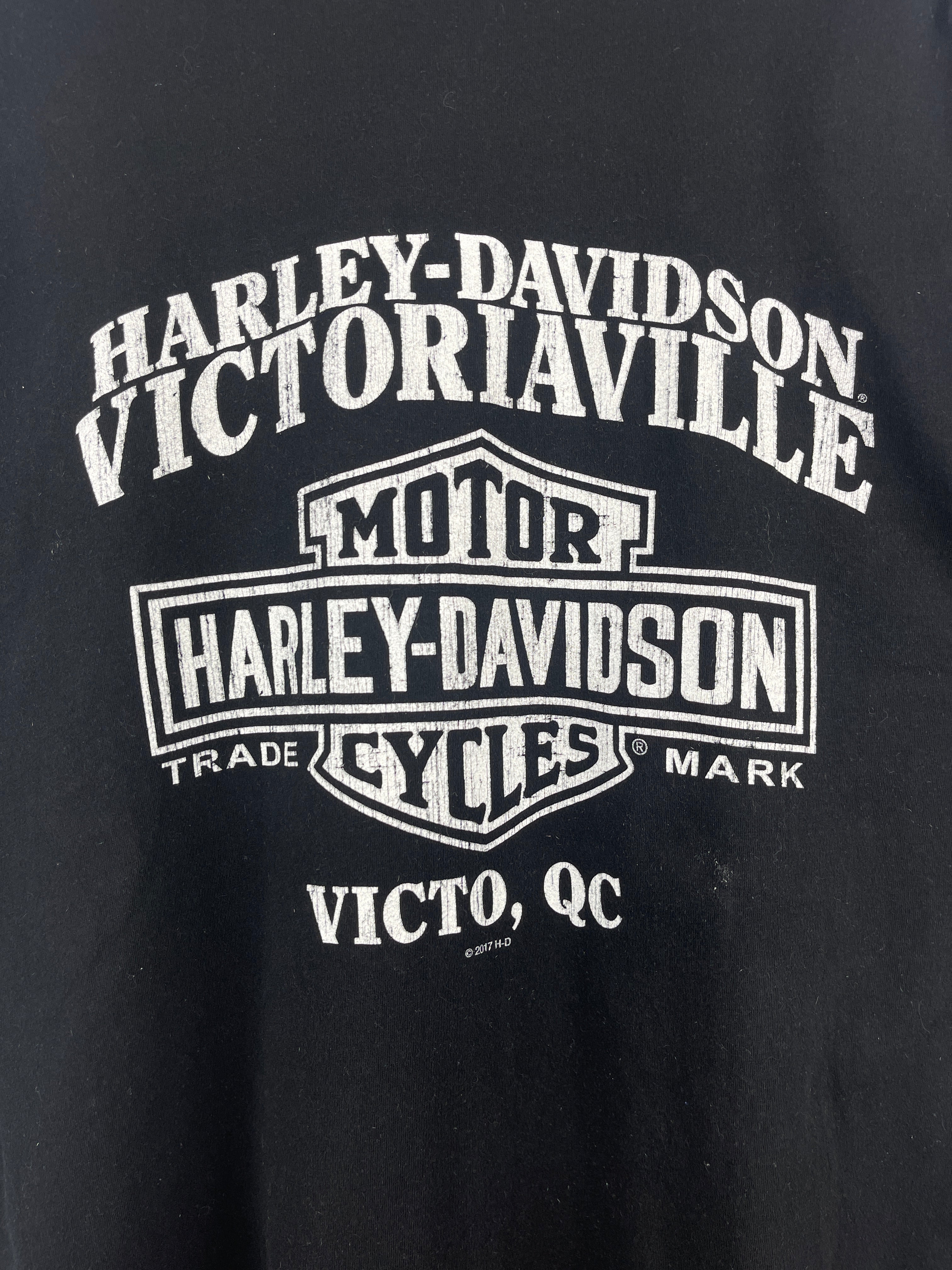 Vintage Harley Davidson Victo Quebec Black Tee
