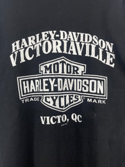 Vintage Harley Davidson Victo Quebec Black Tee