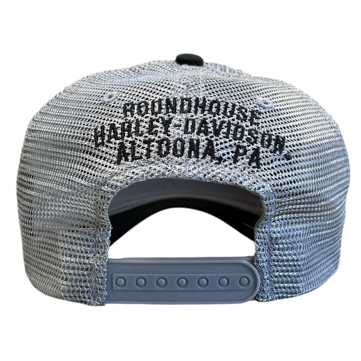 Vintage Harley Davidson Spellout Black & Grey Trucker Snapback Hat