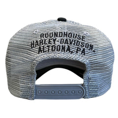 Vintage Harley Davidson Spellout Black & Grey Trucker Snapback Hat
