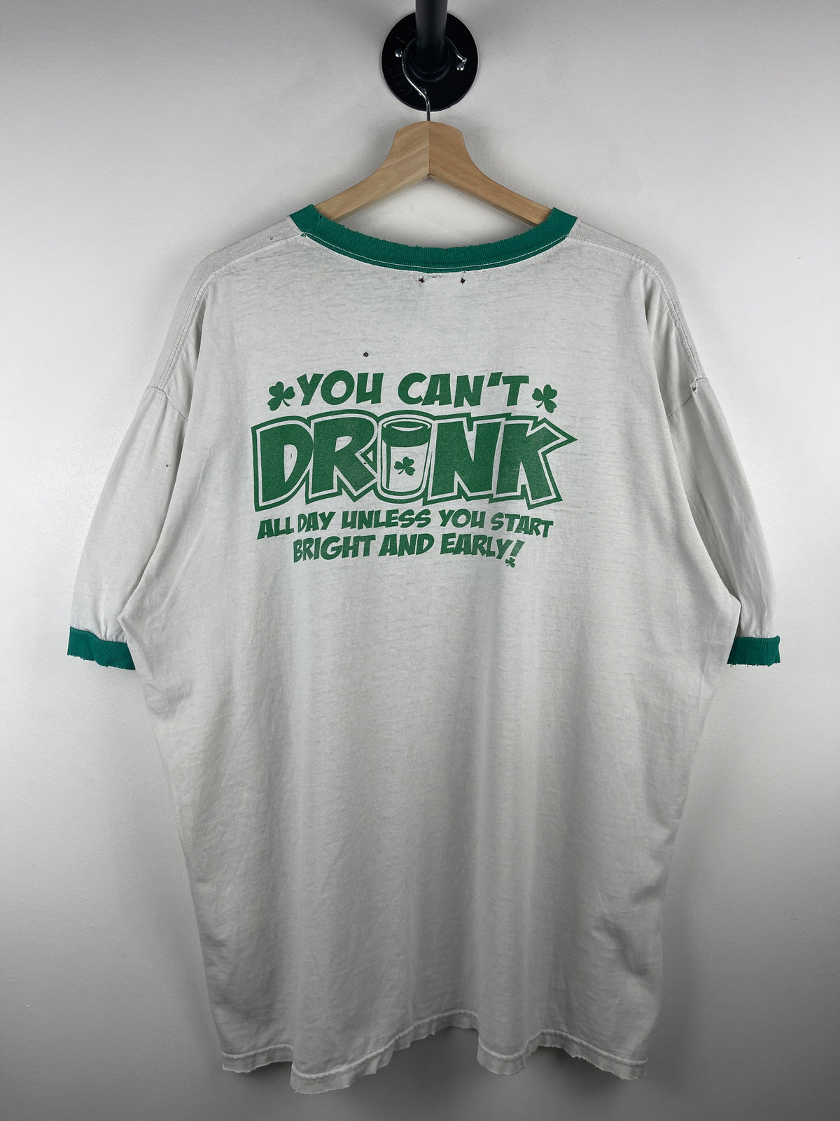 Vintage Bailey's Pub & Grille White & Green Ringer Tee