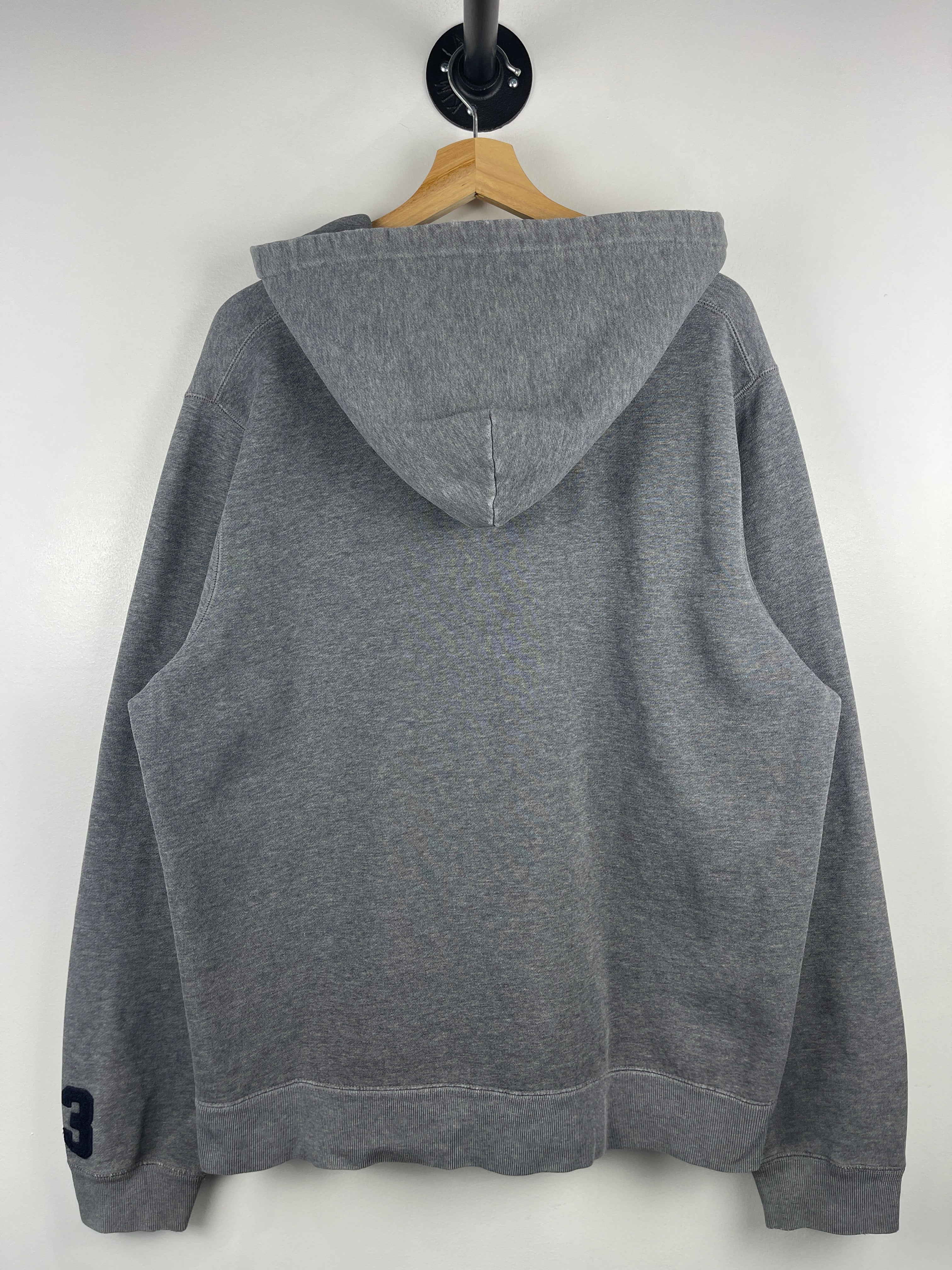 Vintage Abercrombie And Fitch Spellout Embroidered Grey Hoodie