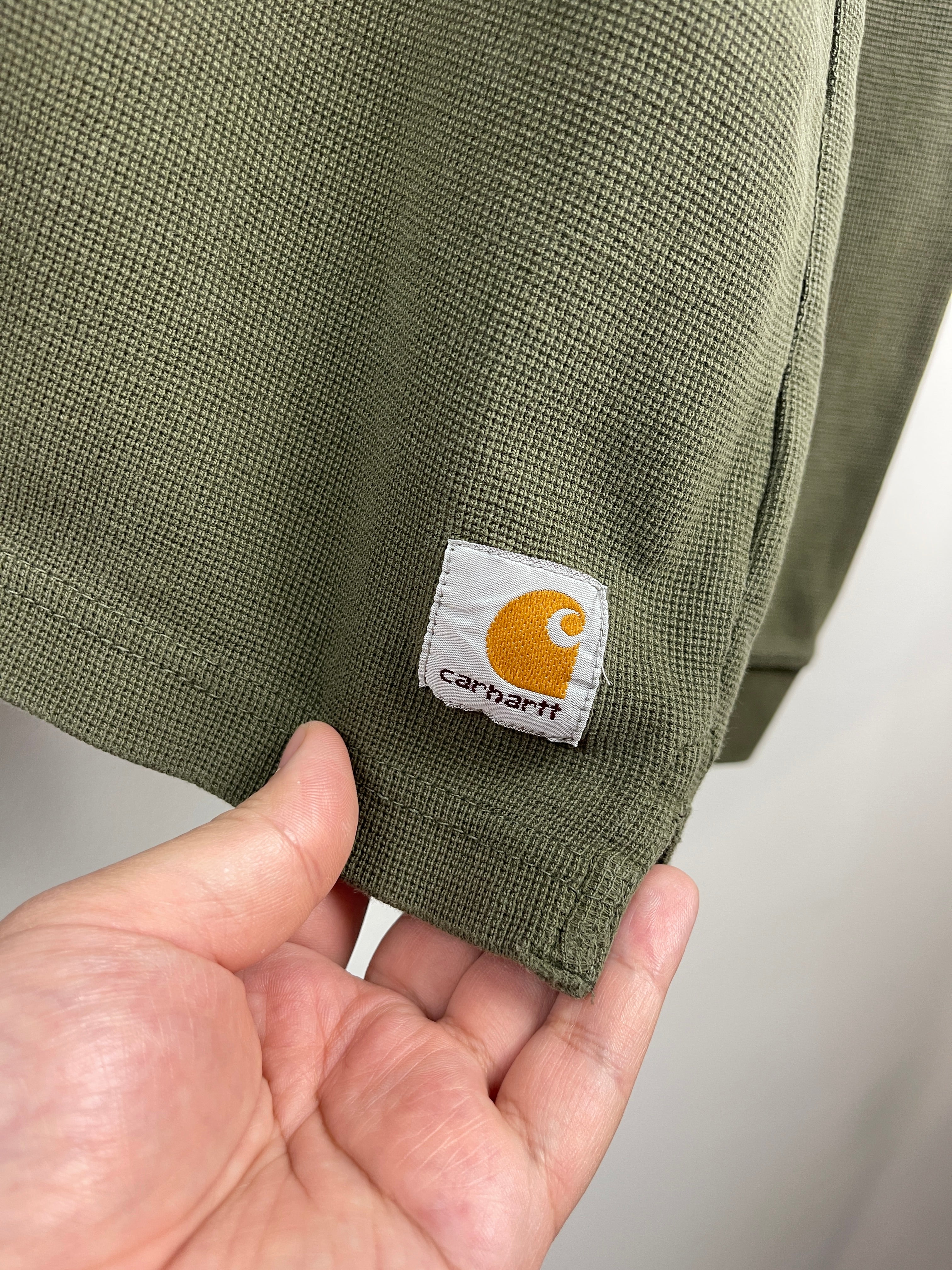 Vintage Carhartt Patch Green Thermal Long Sleeve