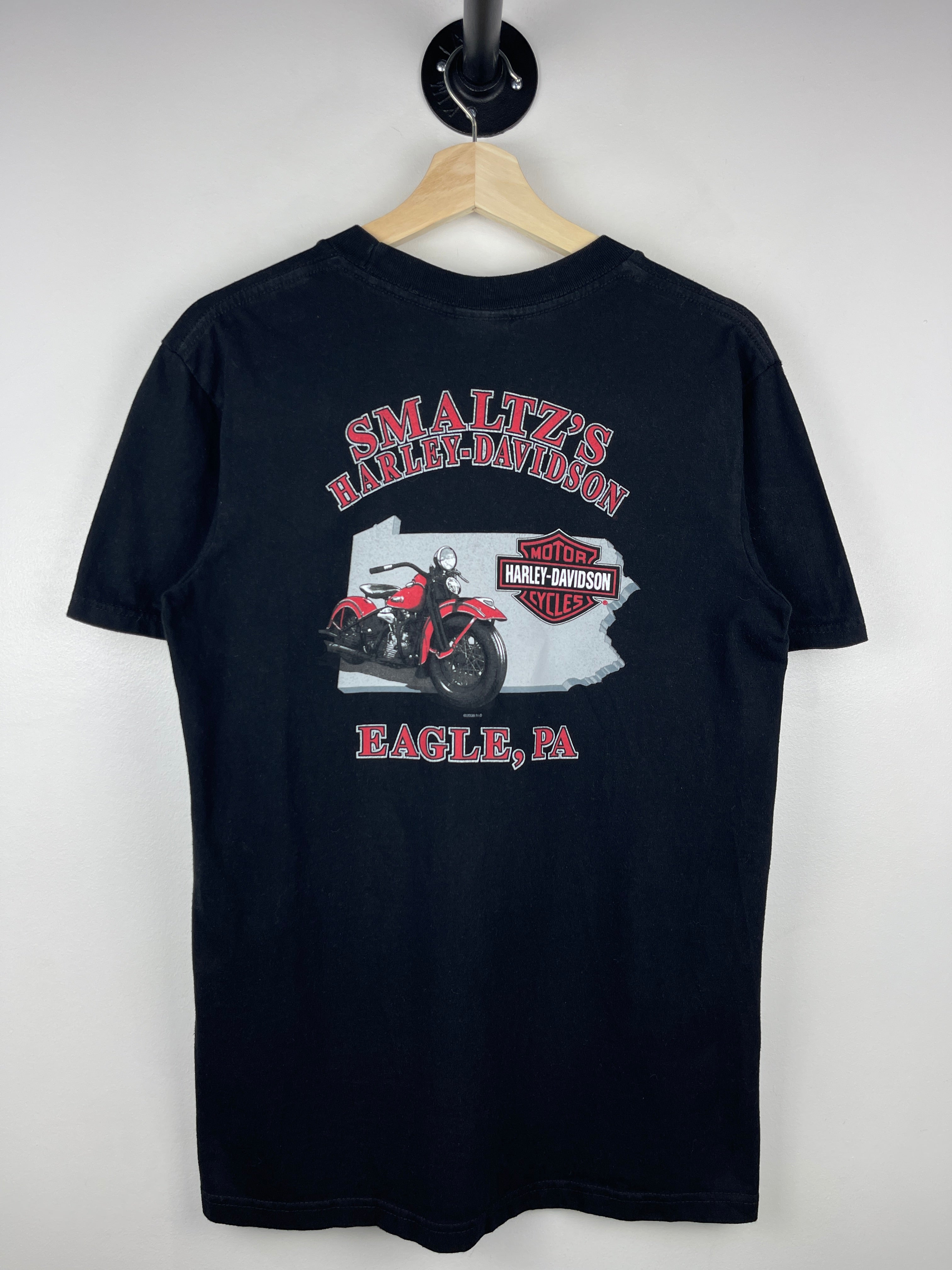 Vintage Harley Davidson Uncle Sam Land Of The Free Pennsylvania Black Tee