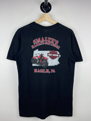 Vintage Harley Davidson Uncle Sam Land Of The Free Pennsylvania Black Tee