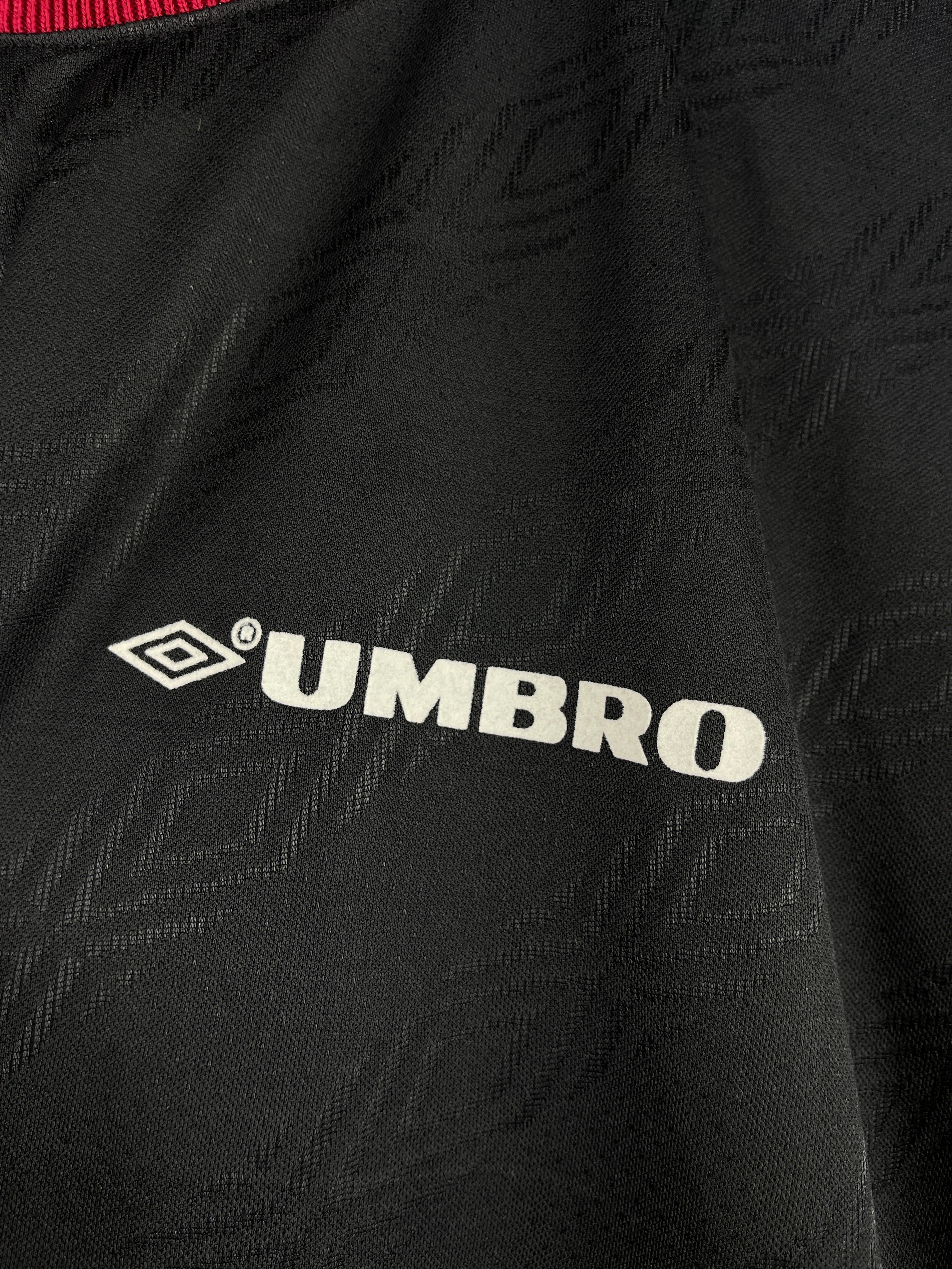 Vintage 90s Umbro Black & Red Soccer Jersey