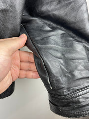 Vintage 90s Watershed Black Leather Bomber Jacket