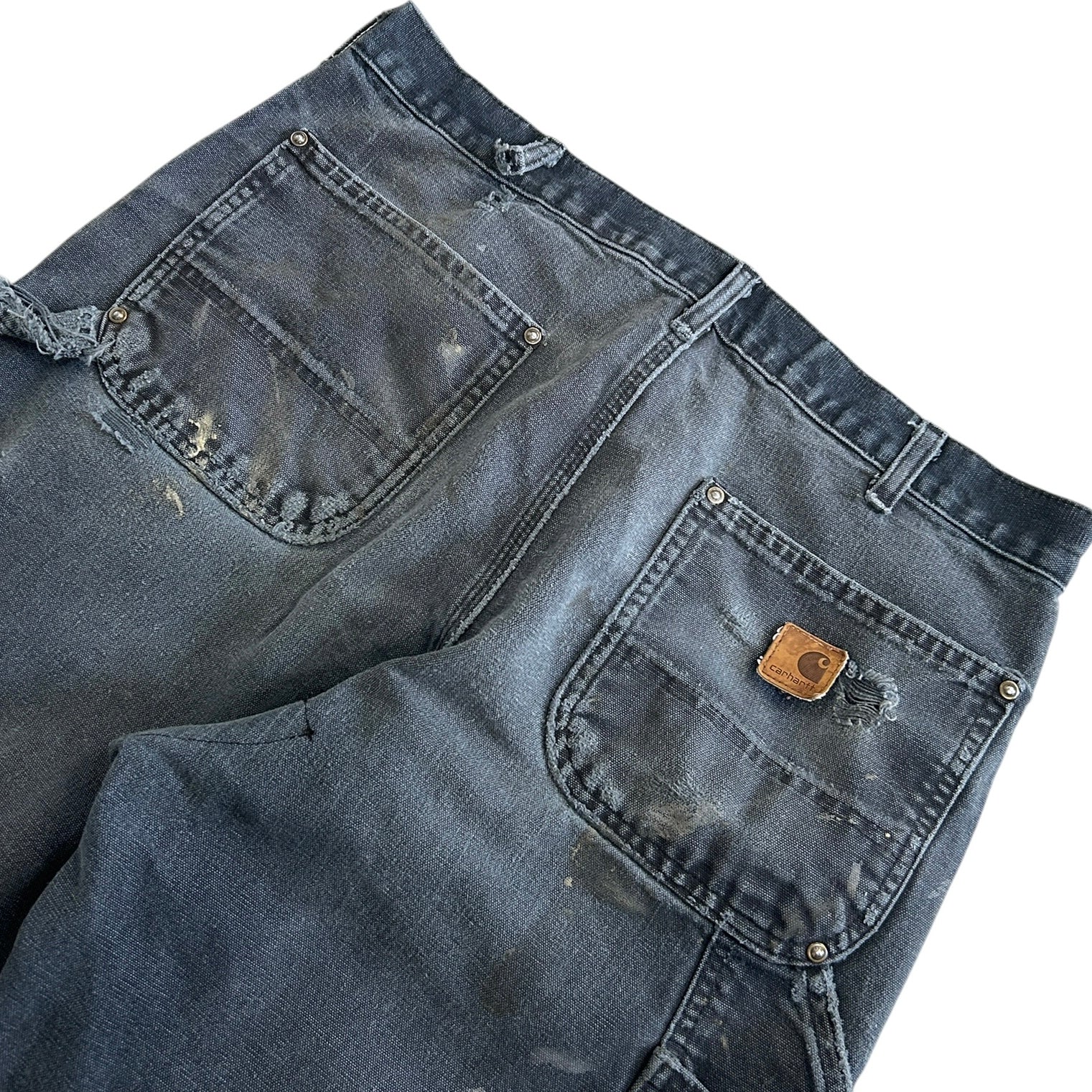 Vintage Carhartt Double Knee Thrashed Faded Black Work Pants