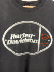 Vintage Harley Davidson Indianapolis Indiana Embroidered Black Tee