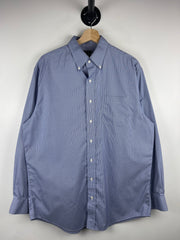 Vintage Jos. A. Bank Plaid Blue Long Sleeve Button Up Shirt