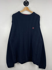 Vintage Chaps Ralph Lauren Crest Navy Knit Sweater