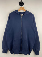 Vintage 90s Tultex Blank Navy Zip Up Hoodie