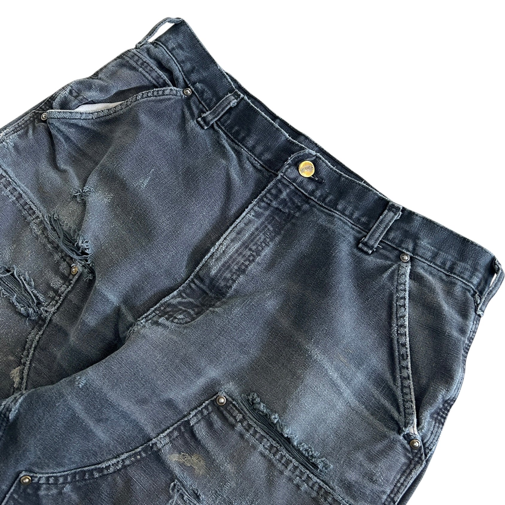 Vintage Carhartt Double Knee Thrashed Faded Black Work Pants