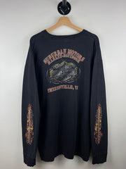 Vintage Harley Davidson Flame Ball Wisconsin Black Long Sleeve
