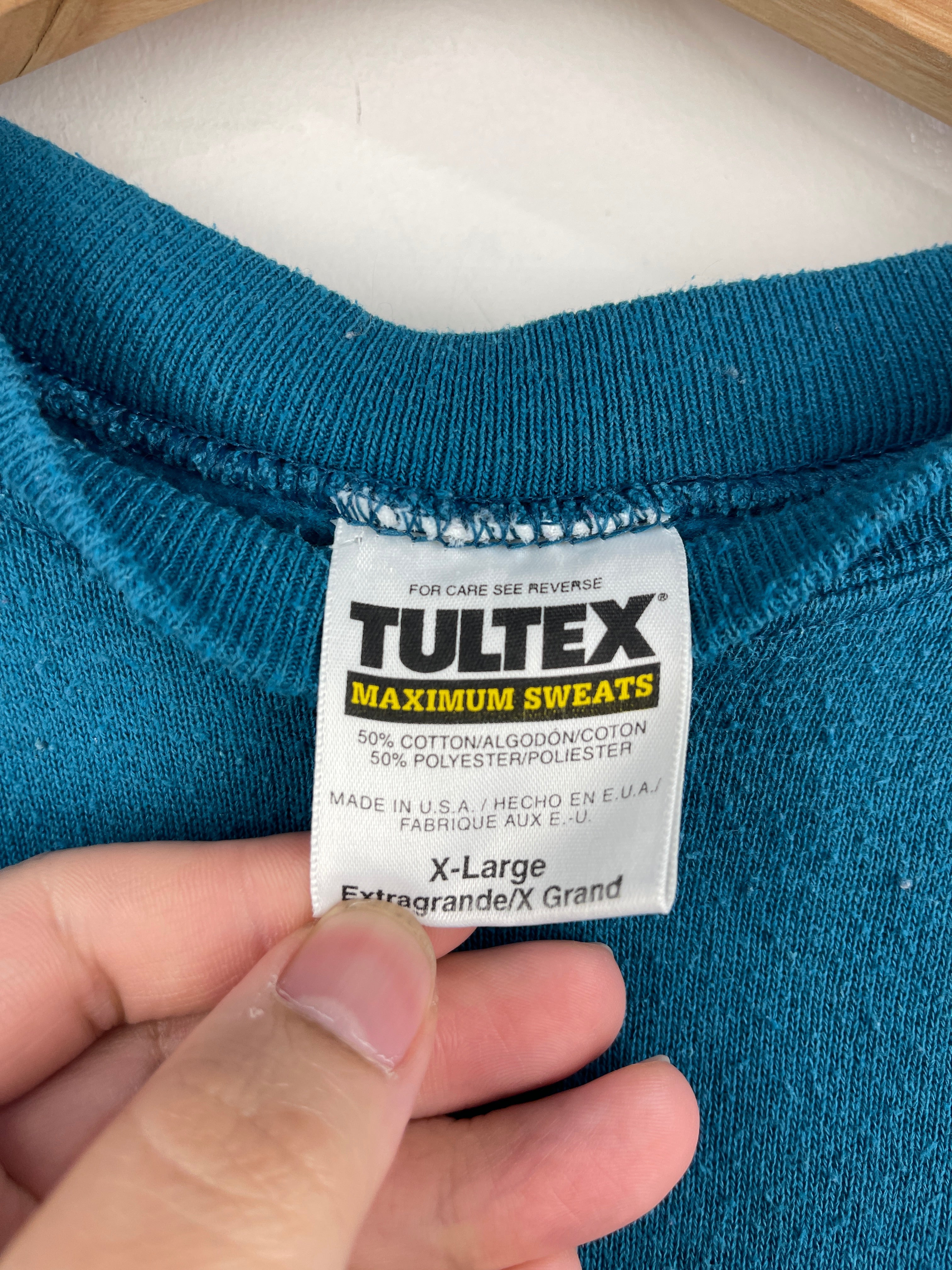 Vintage 90s Tultex Blank Teal Crewneck