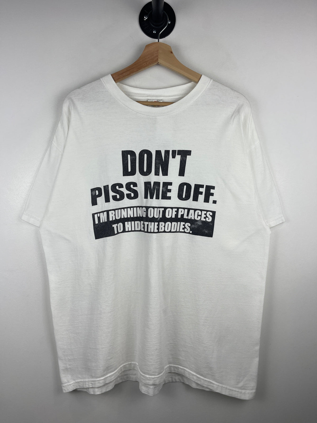 Vintage Don't Piss Me Off Comedy White Tee