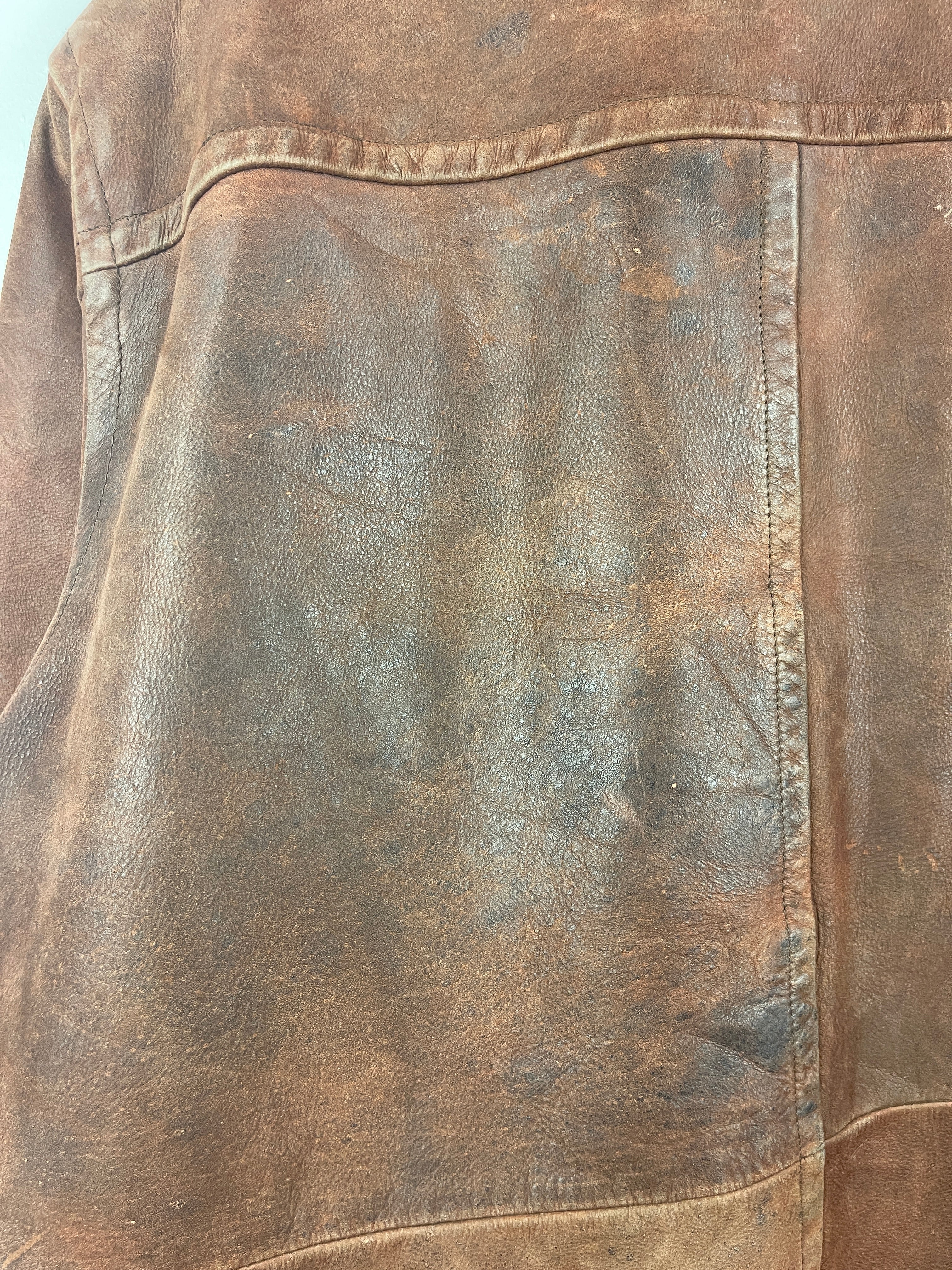 Vintage 90s Wilsons Brown Straight Cut Leather Jacket
