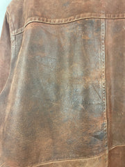 Vintage 90s Wilsons Brown Straight Cut Leather Jacket
