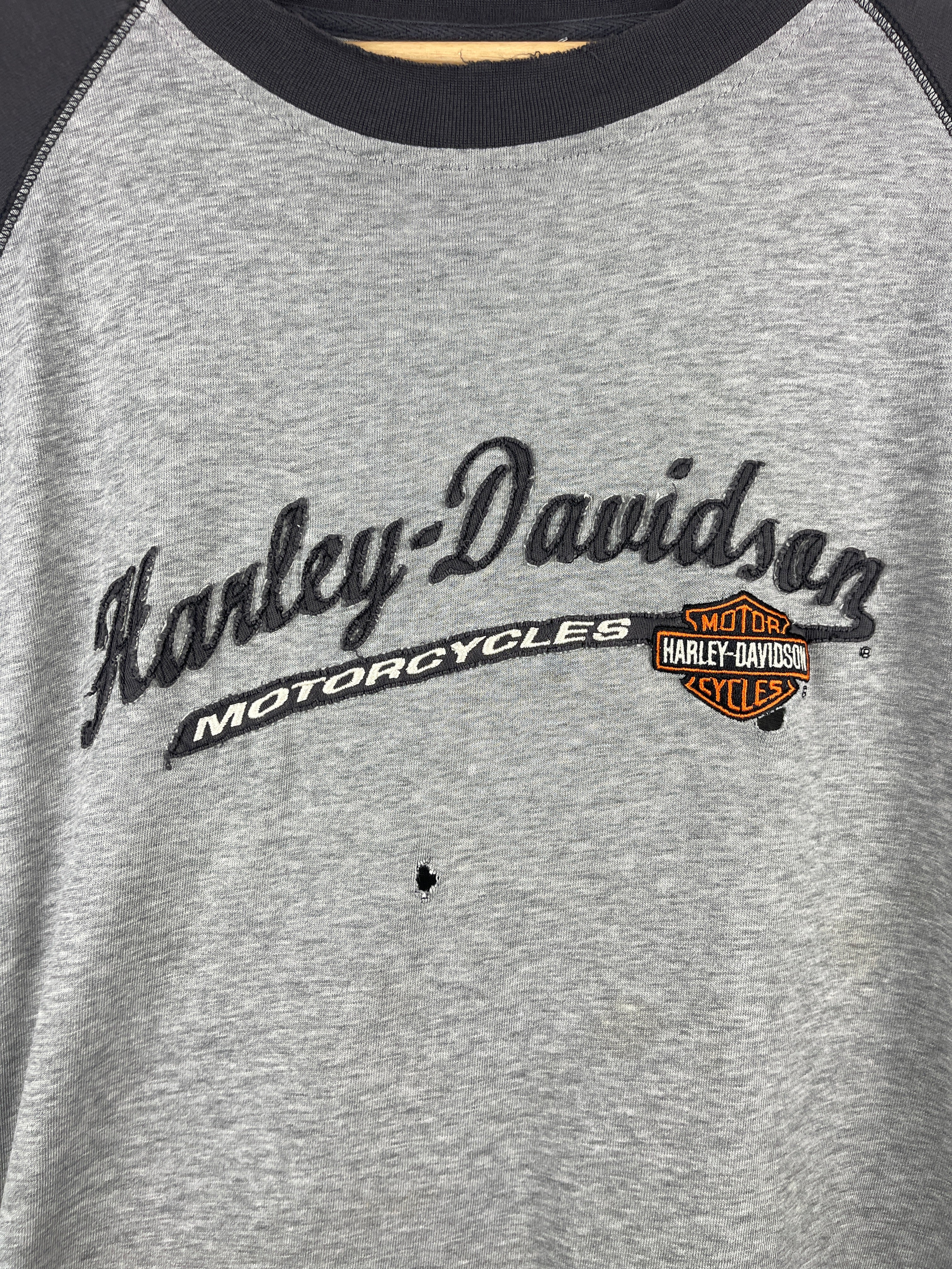 Vintage Harley Davidson Fond Du Lac Wisconsin Embroidered Grey Tee
