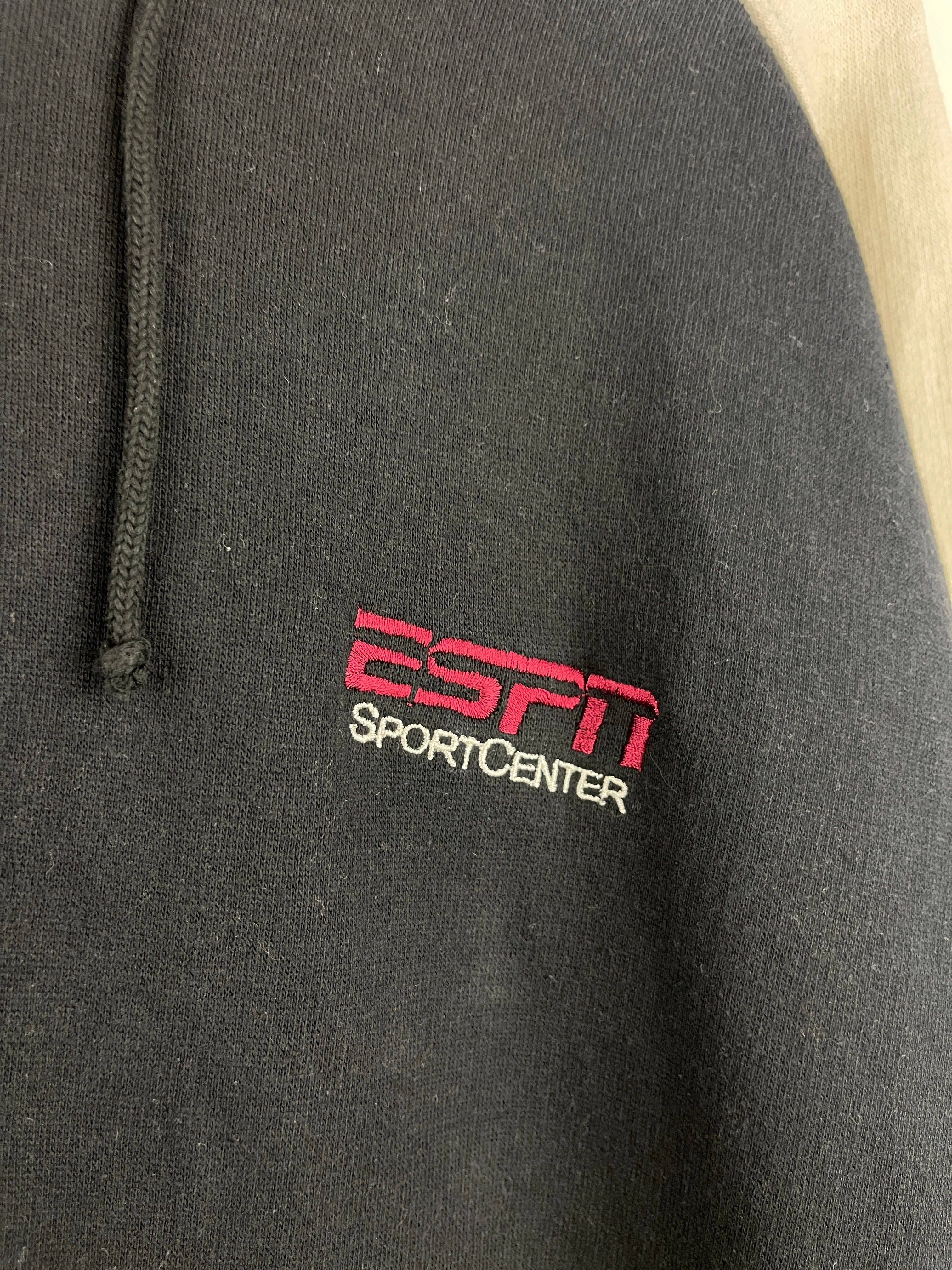 Vintage ESPN Sports Center Black & White Quarter Zip Hoodie