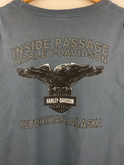 Vintage Harley Davidson Eagle Ketchikan Alaska Blue Tee