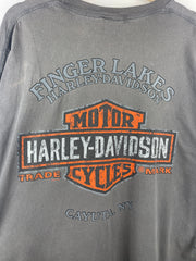 Vintage Harley Davidson Gas Station New York Grey Long Sleeve