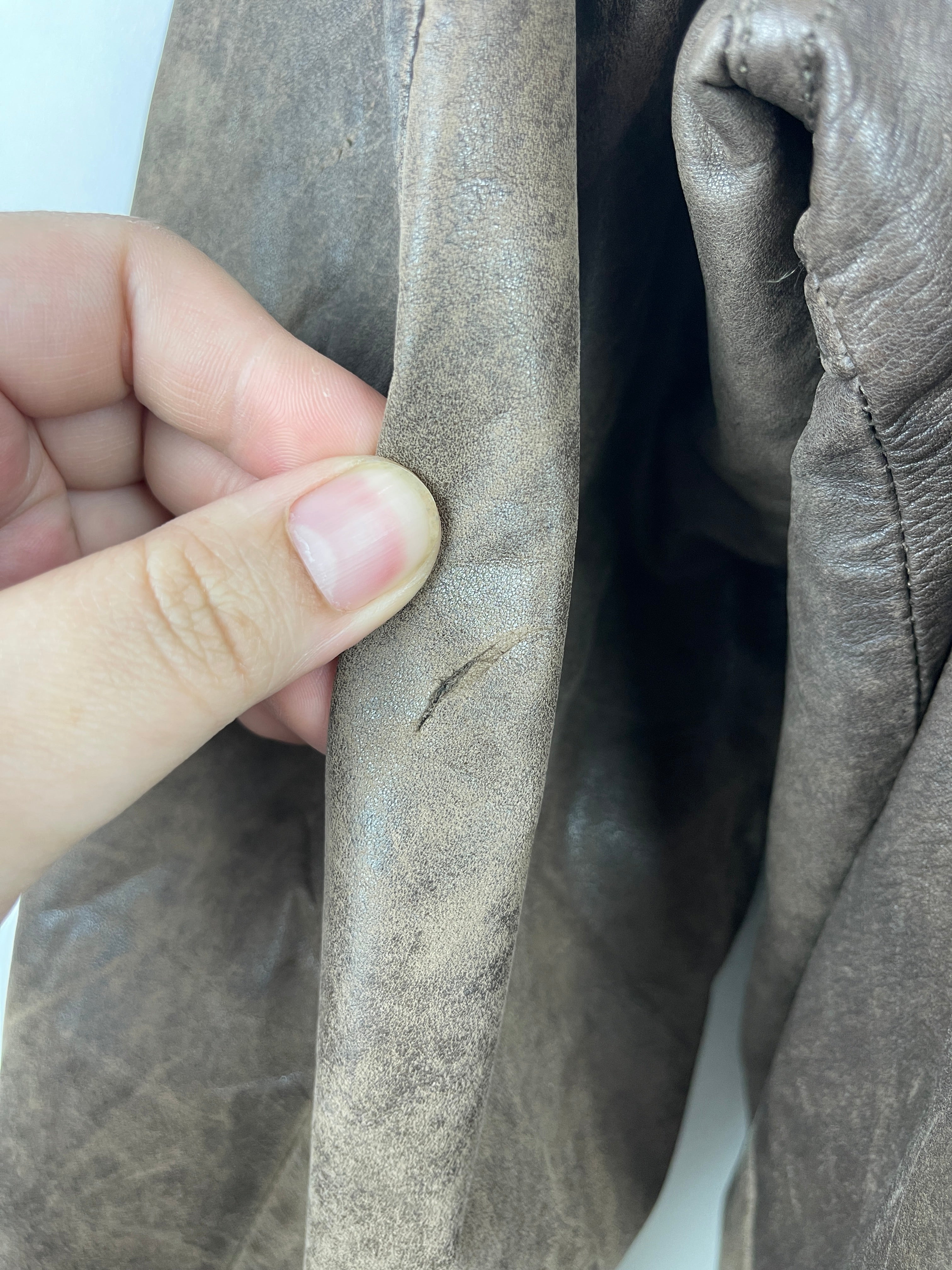 Vintage 90s South Channel Brown Leather Bomber Jacket
