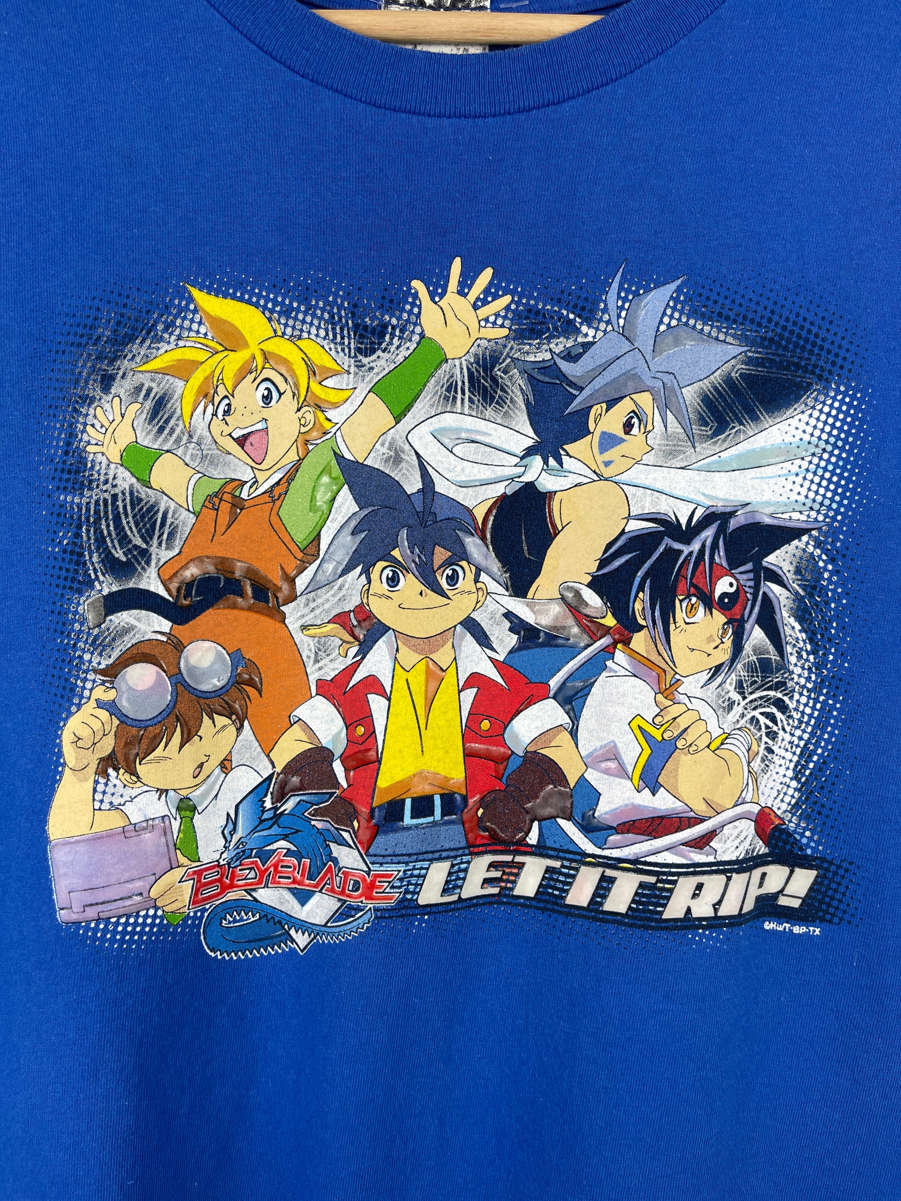 Vintage Beyblade Let It Rip Blue Tee