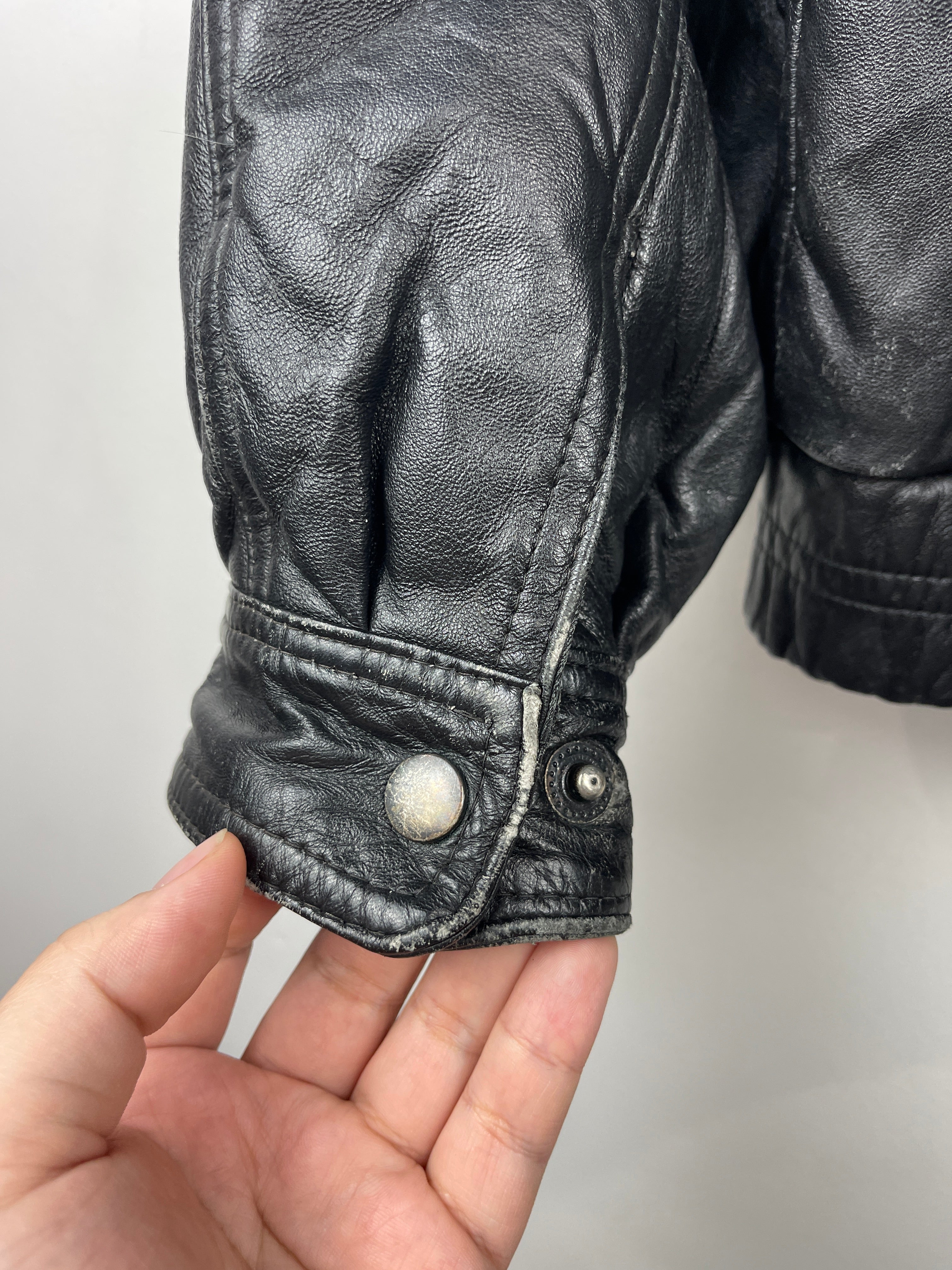 Vintage 90s Watershed Black Leather Bomber Jacket