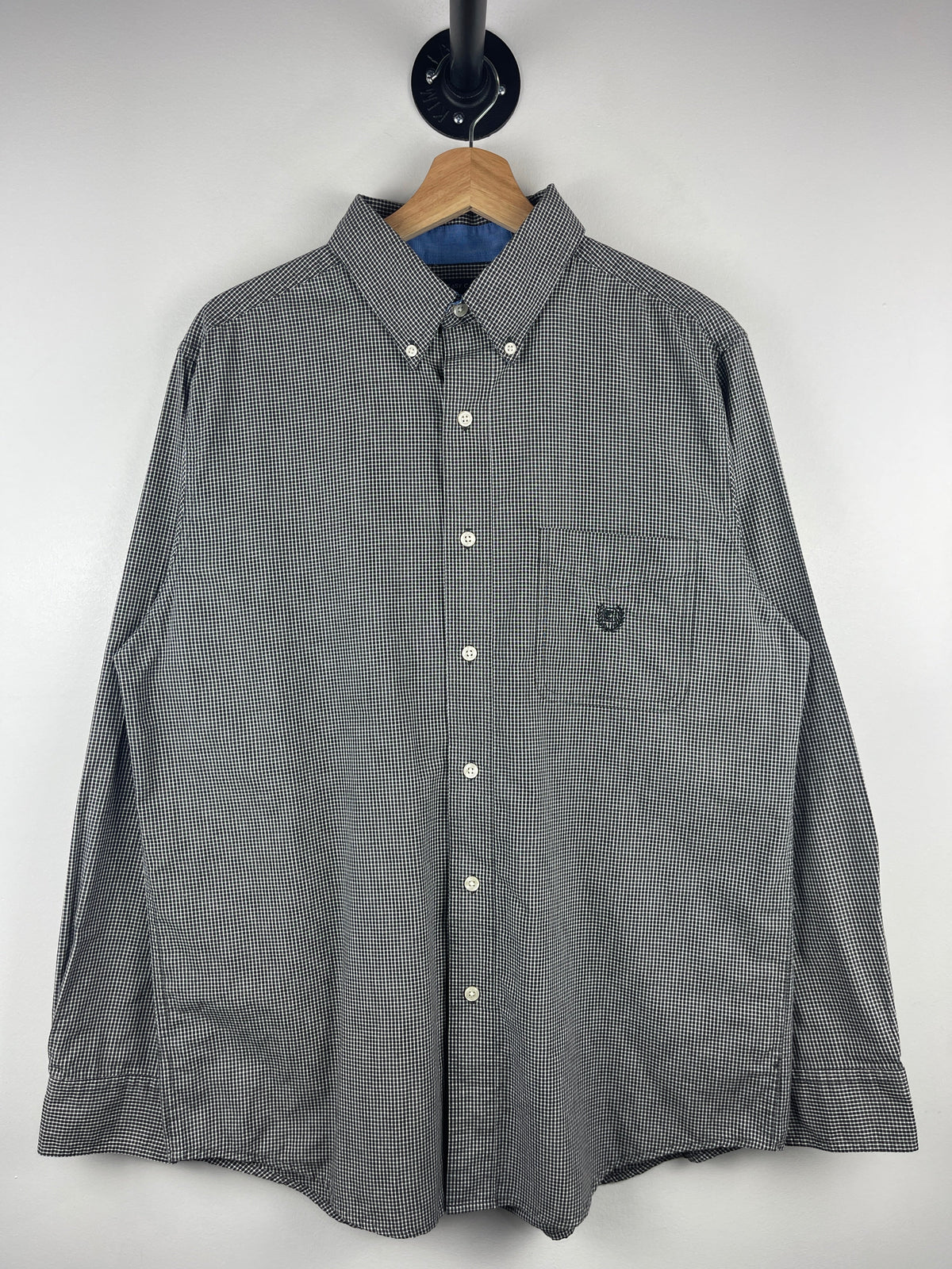 Vintage Chaps Plaid Black Long Sleeve Button Up Shirt