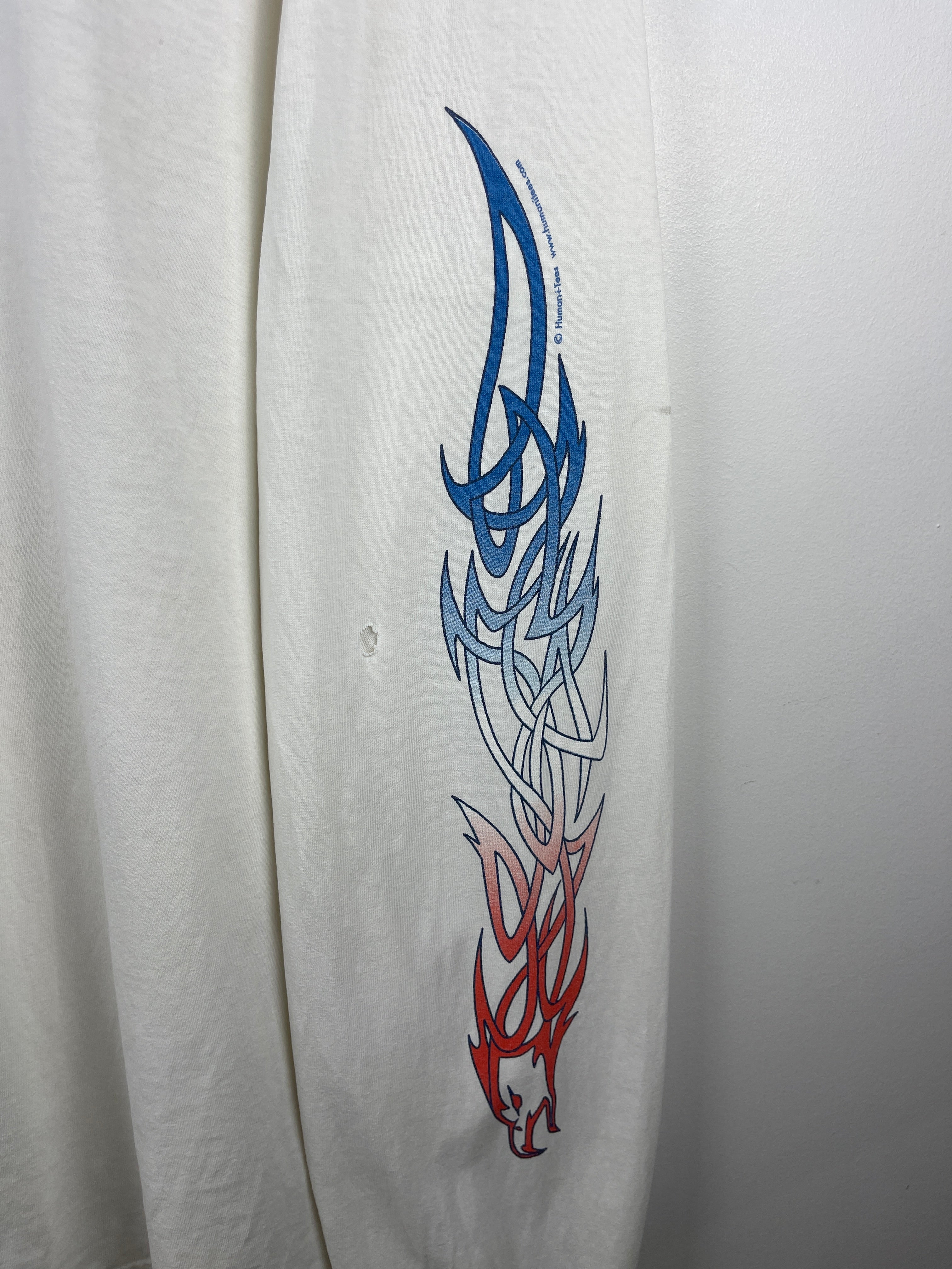 Vintage Eagle Celtic Tribal Motorcycle White Long Sleeve