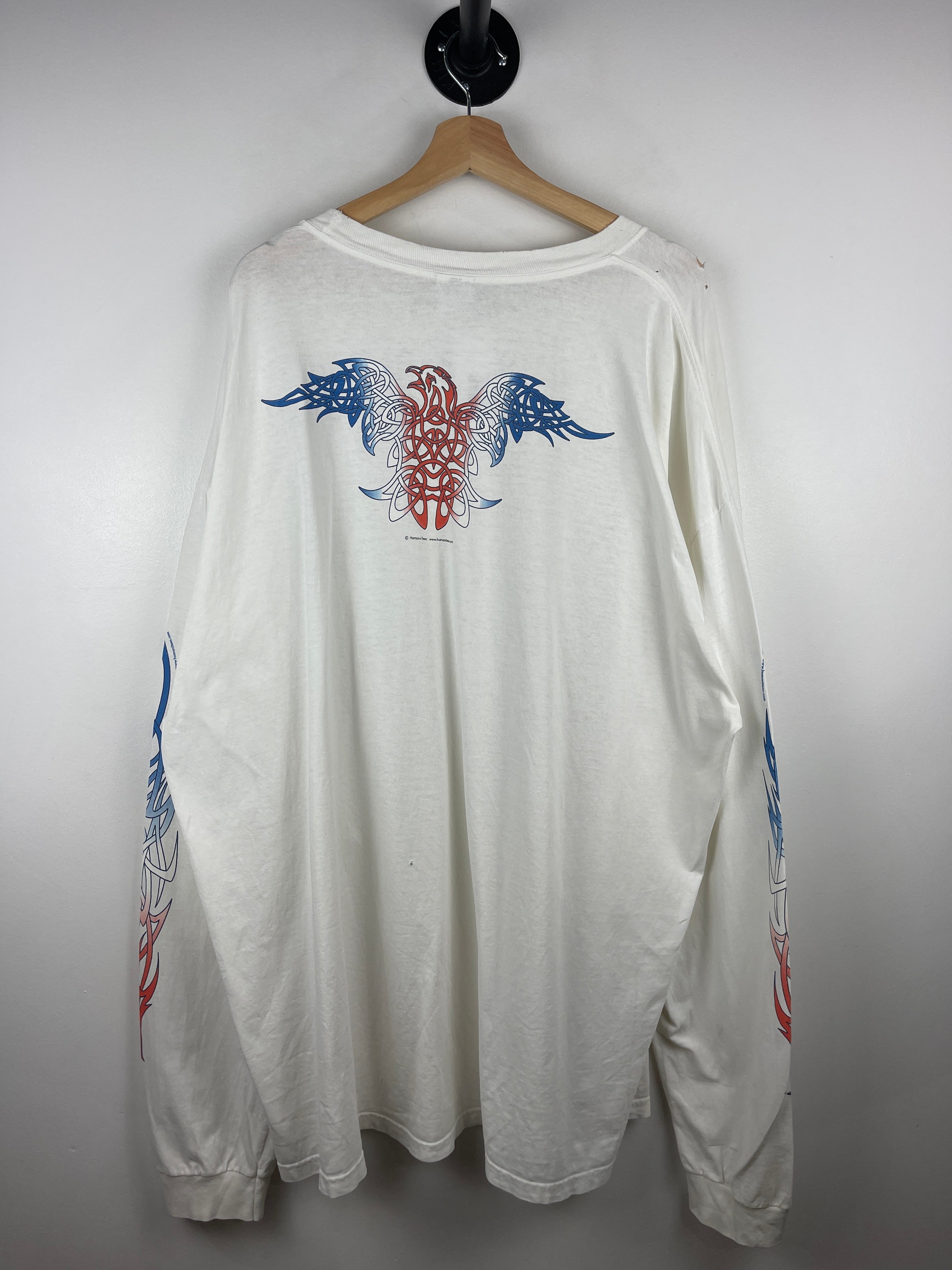 Vintage Eagle Celtic Tribal Motorcycle White Long Sleeve