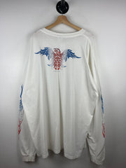 Vintage Eagle Celtic Tribal Motorcycle White Long Sleeve