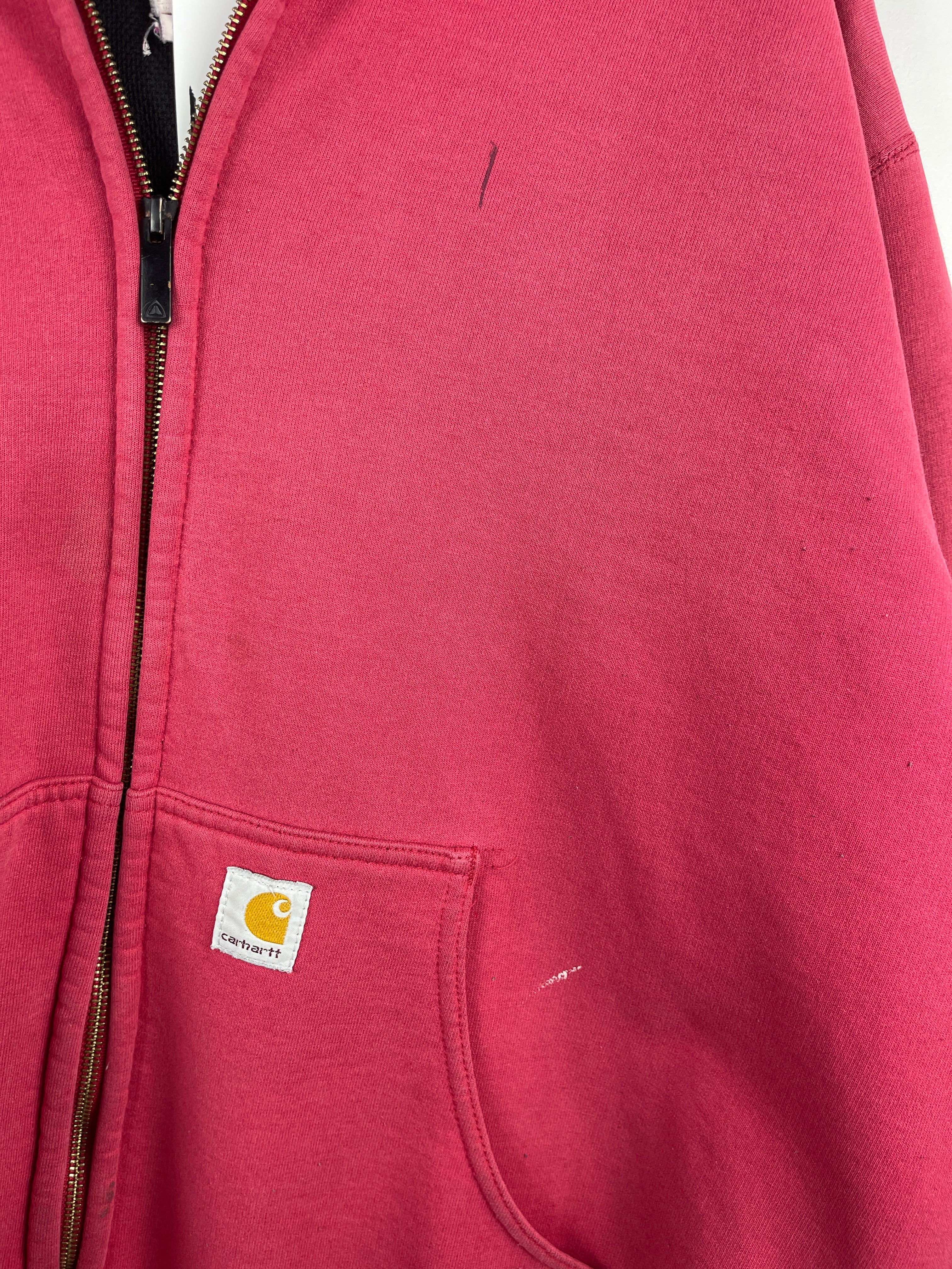 Vintage Carhartt Thermal Lined Red Zip Up Hoodie