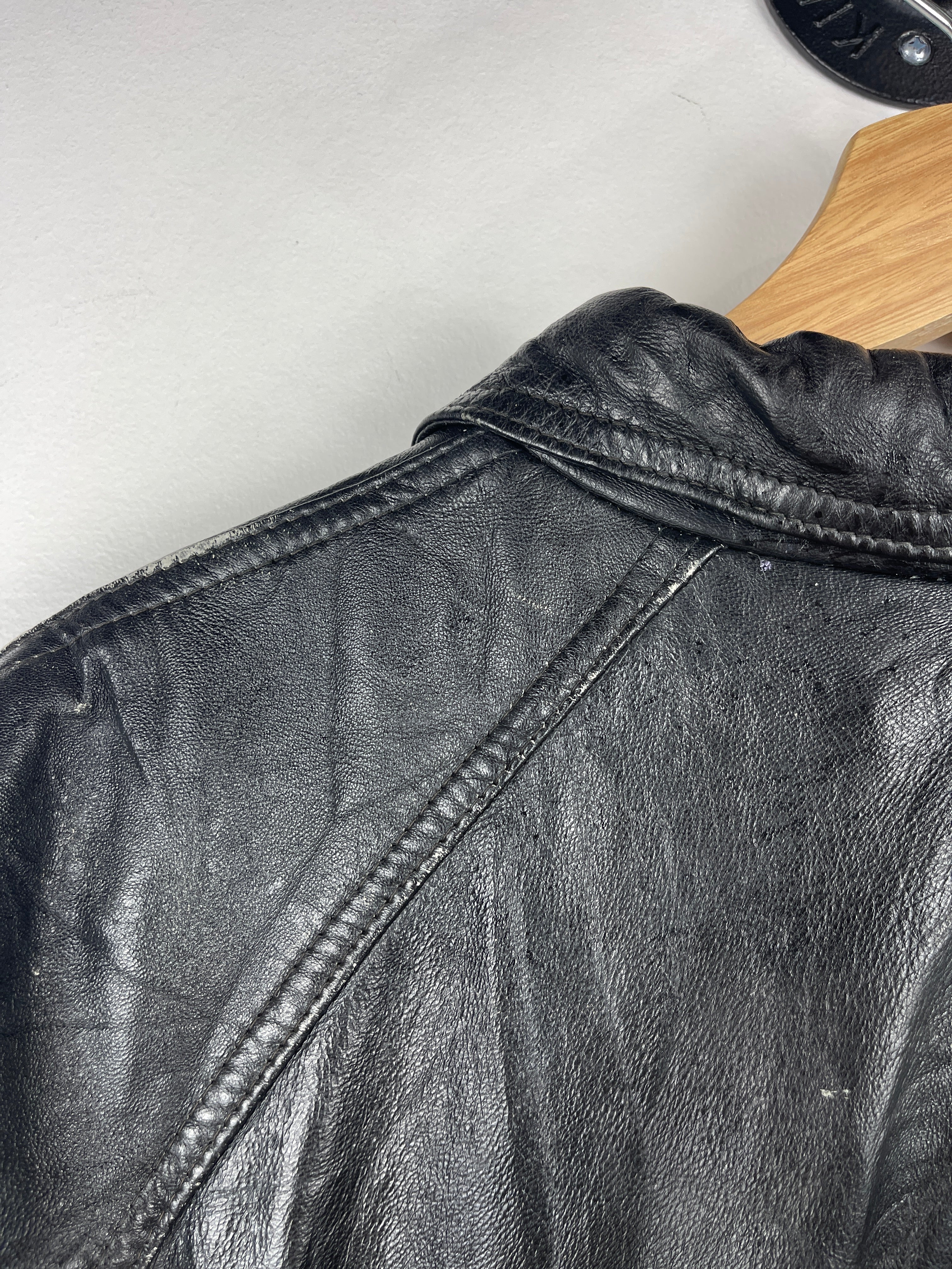 Vintage 90s Watershed Black Leather Bomber Jacket