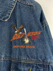 Vintage Bike Week Daytona Beach Embroidered Blue Denim Jacket