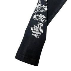 Vintage Fashion Victim Unsafe Skeleton Motorcycle Sex Position Black Women's Leggings