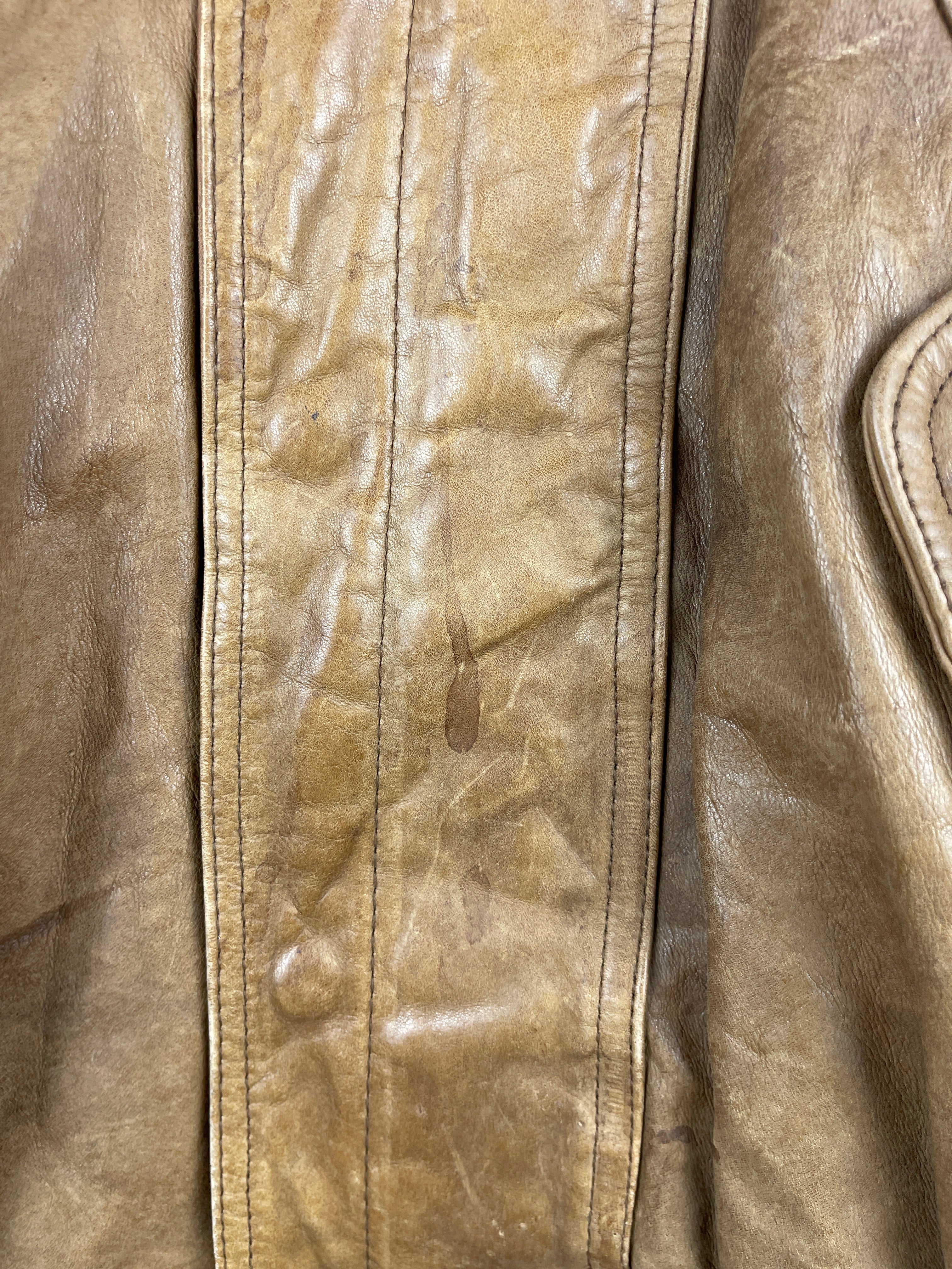 Vintage 90s Wilson Adventure Guide Brown Leather Bomber Jacket