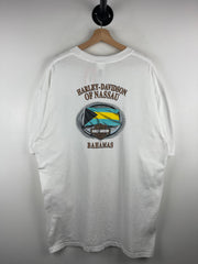 Vintage Harley Davidson Nassau Bahamas White Tee