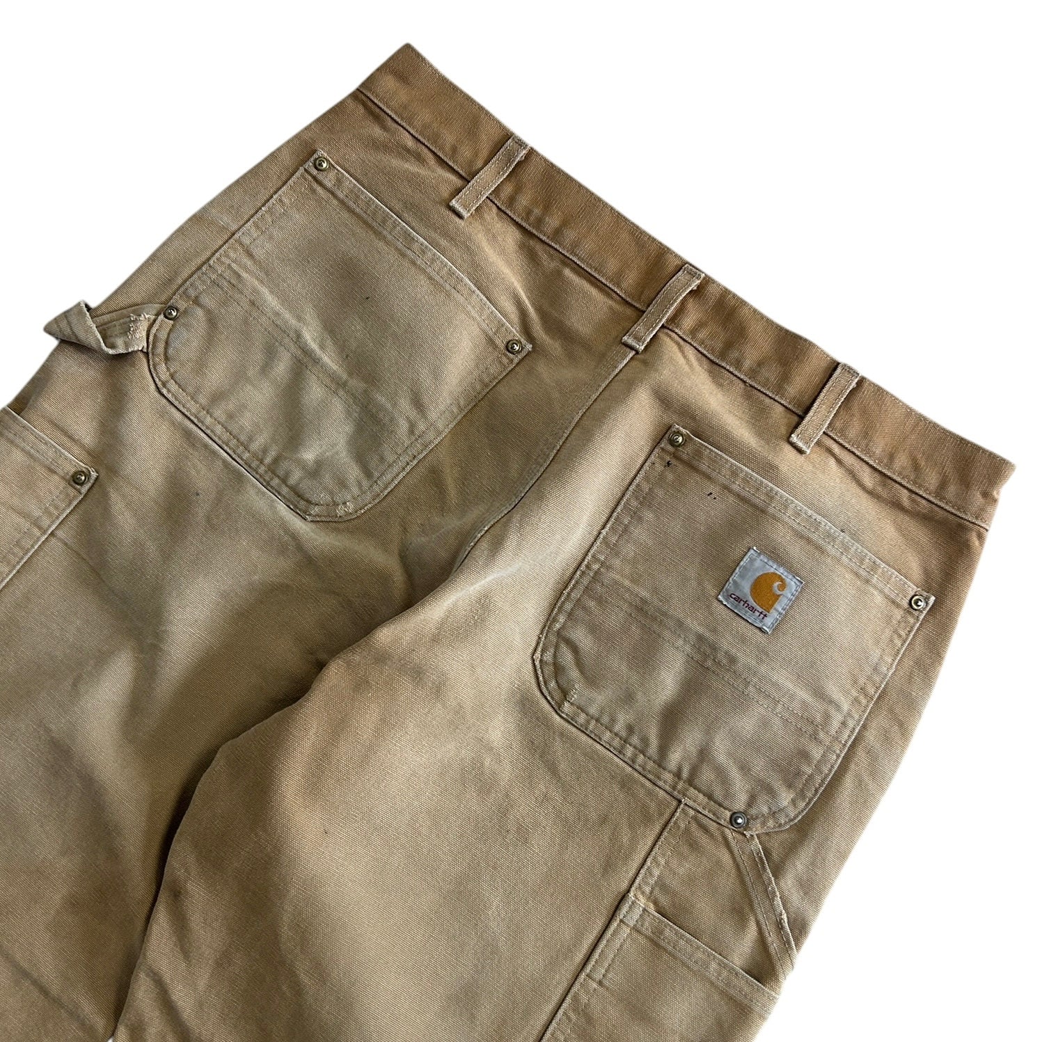 Vintage Carhartt Double Knee Thrashed Light Brown Work Pants