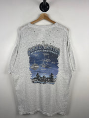Vintage Harley Davidson Bellemont Arizona Thrashed Grey Pocket Tee