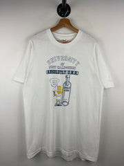 Vintage 90s The Simpsons Bart Absolut Vodka University Of New Hampshire White Tee