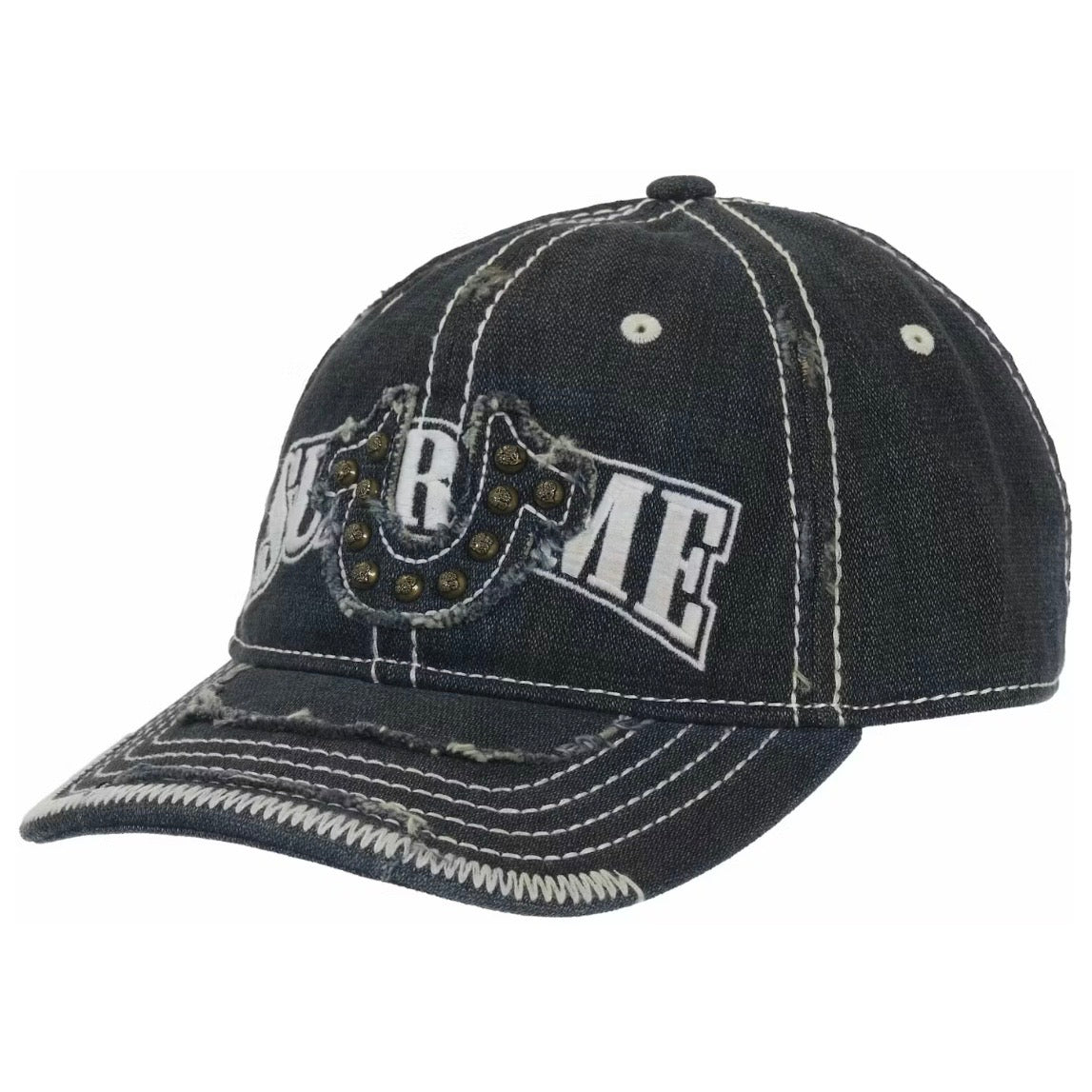 Supreme X True Religion FW25 Mesh Back 6-Panel Dirty Indigo Hat