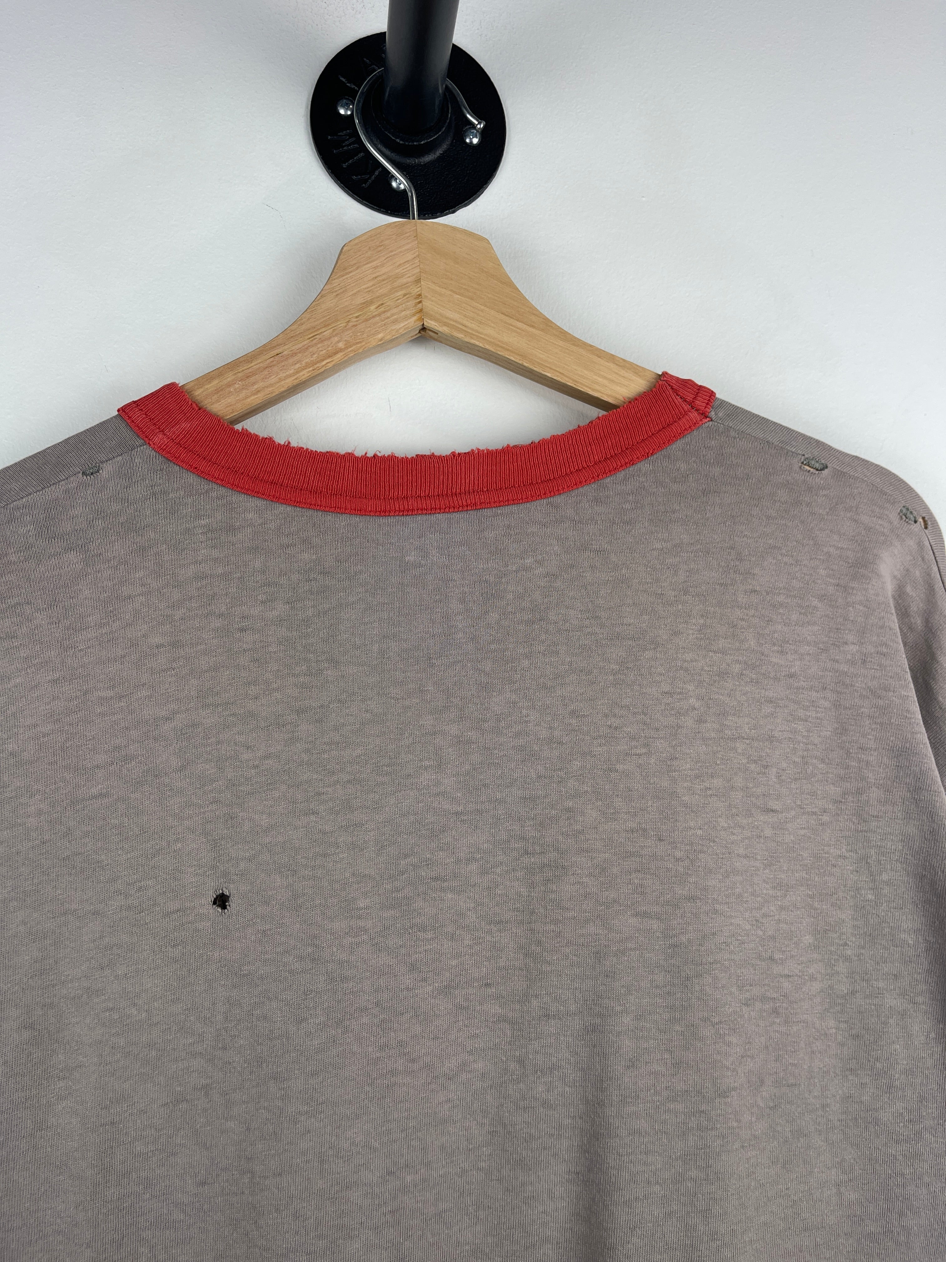 Vintage Adidas Faded Grey & Red Ringer Tee