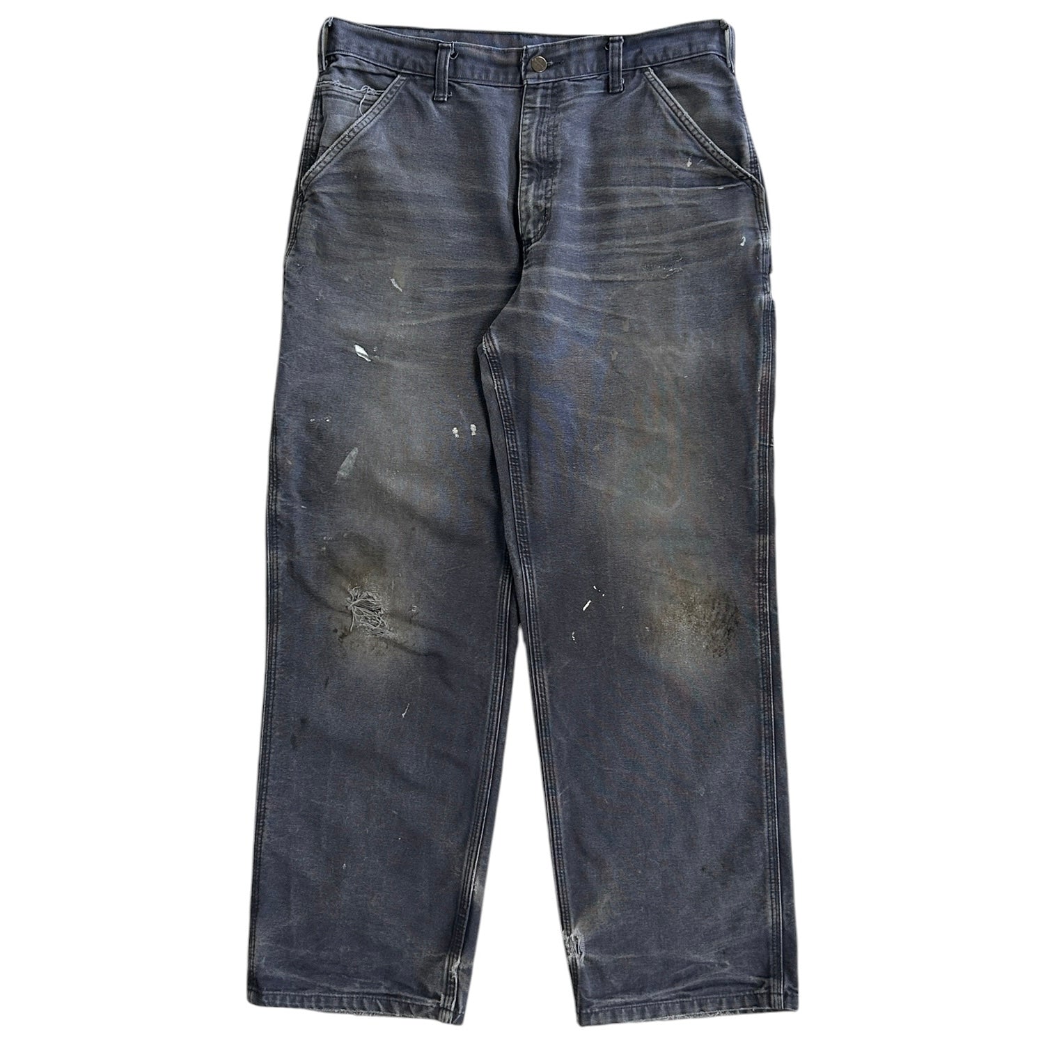Vintage Carhartt Thrashed Petrol Grey Work Pants
