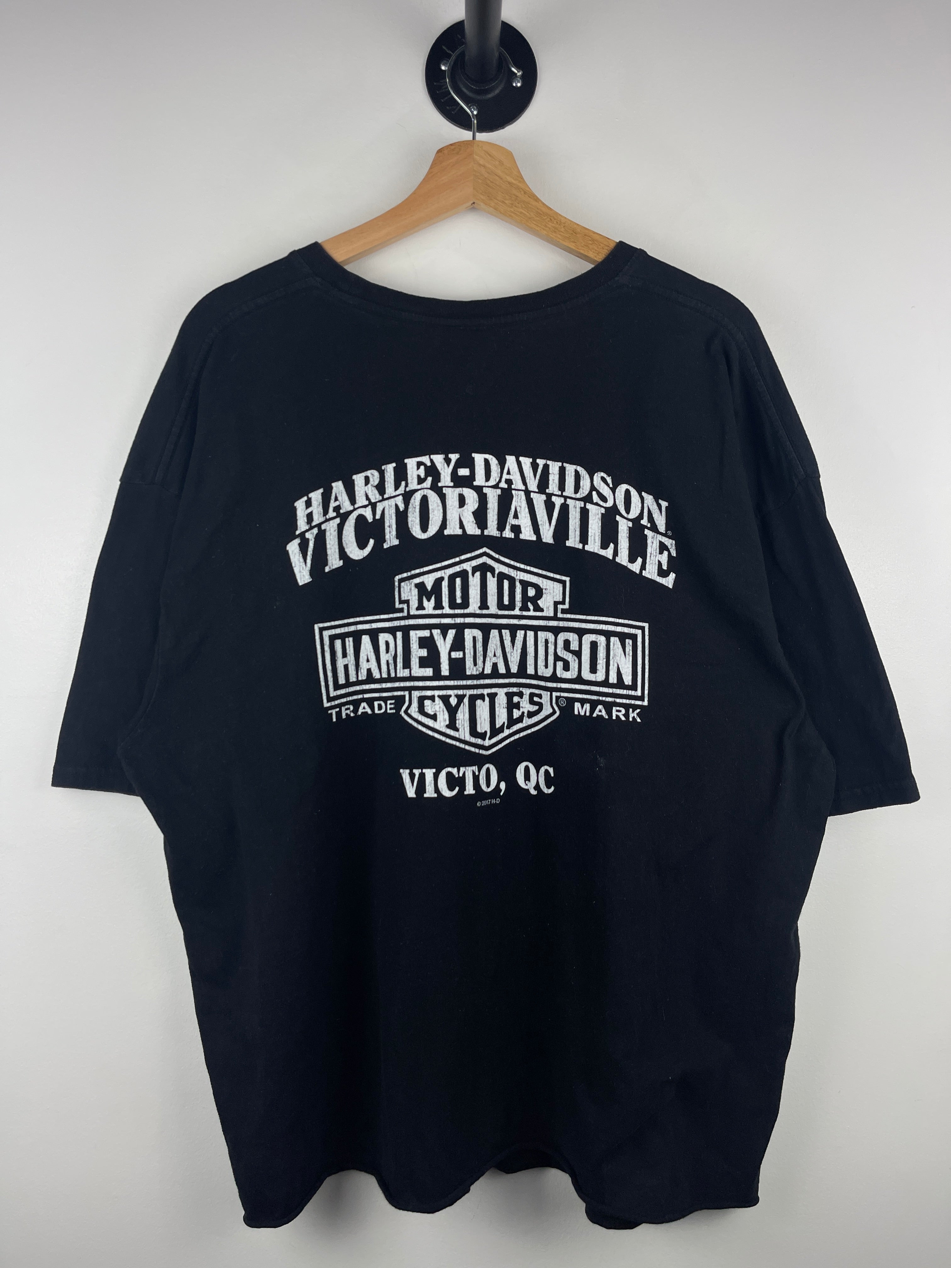 Vintage Harley Davidson Victo Quebec Black Tee