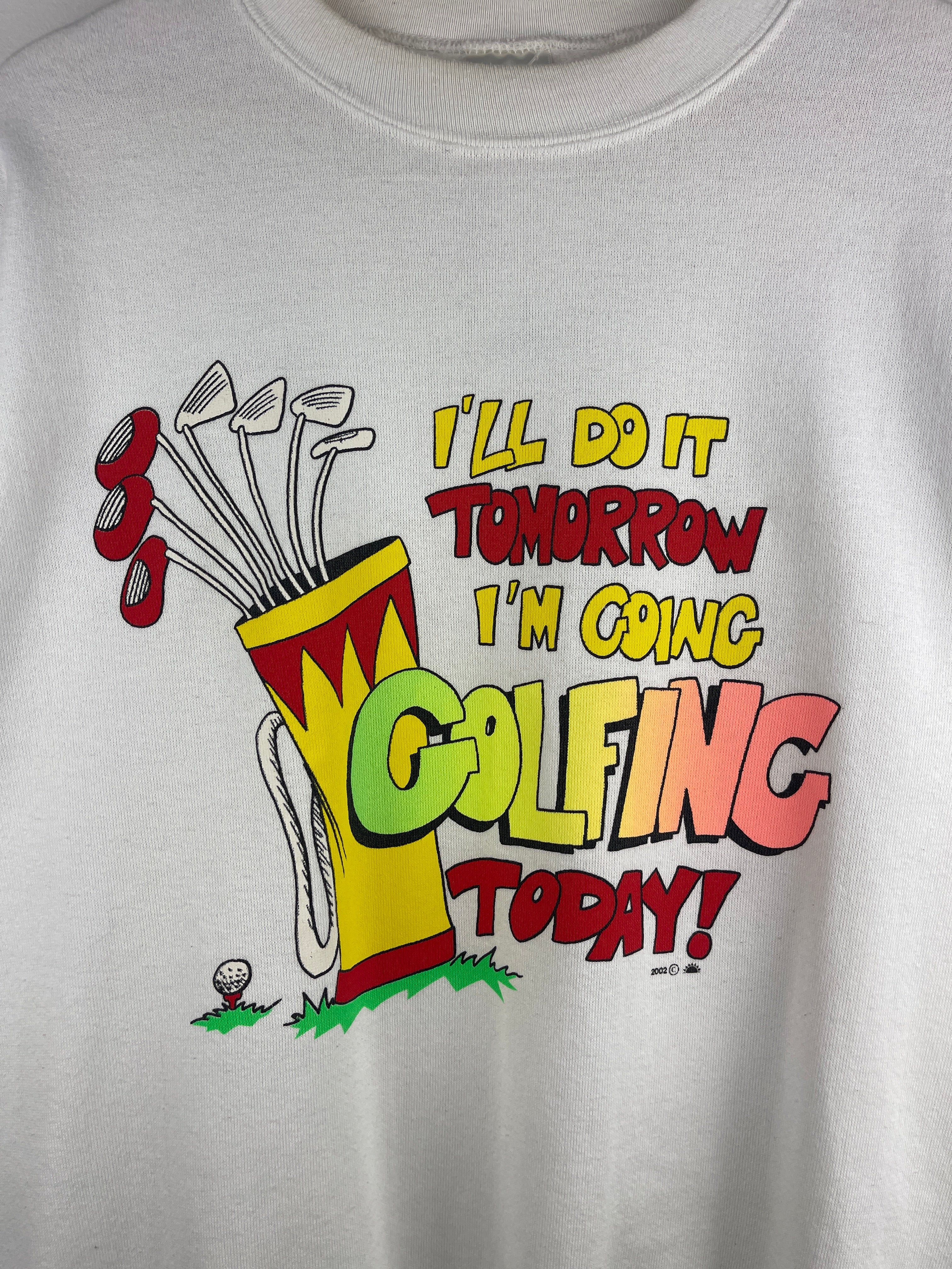 Vintage Golf I'll Do It Tomorrow White Crewneck
