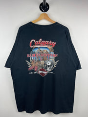 Vintage Harley Davidson Calgary Alberta Canada Black Tee