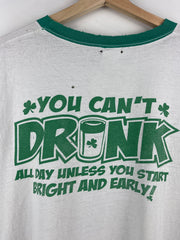 Vintage Bailey's Pub & Grille White & Green Ringer Tee